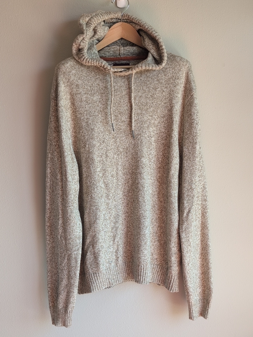 Men's Hooded Knit Sweater, Size XL